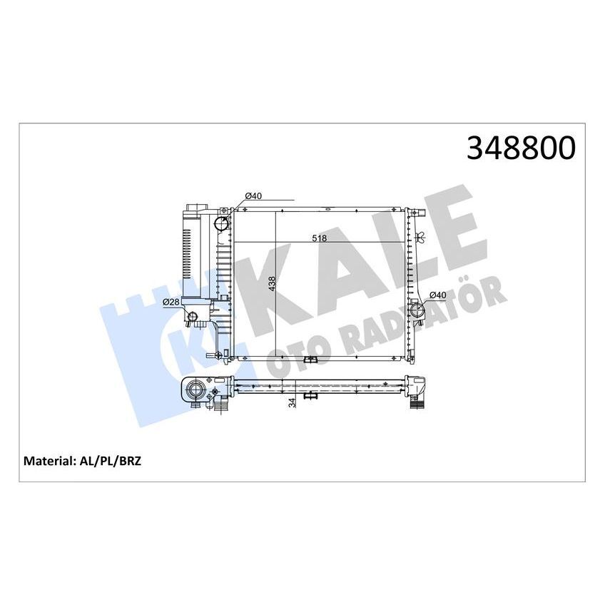 KALE RADYATOR MOTOR SU RADYATORU BMW M20 M40 M43 M50 E34 90>95 (17111737763)