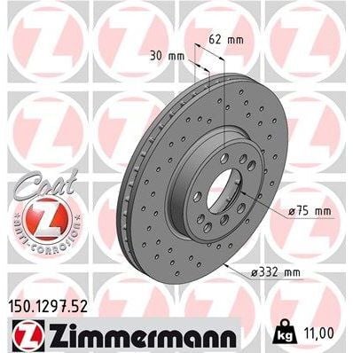 ZIMMERMANN FREN DISKI ON BMW E83 E53 DELIKLI TIP (34116794304)