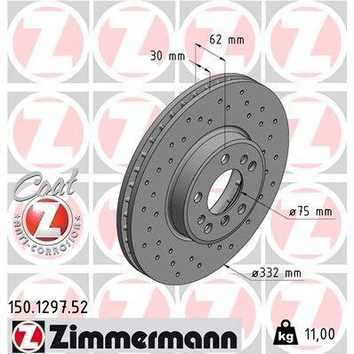 ZIMMERMANN FREN DISKI ON BMW E83 E53 DELIKLI TIP (34116794304)