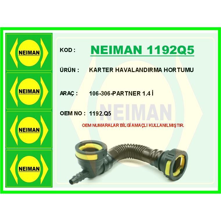 BESCHER KARTER HAVALANDIRMA HORTUMU 106-306-PARTNER 1.4 İ (1192.Q5)