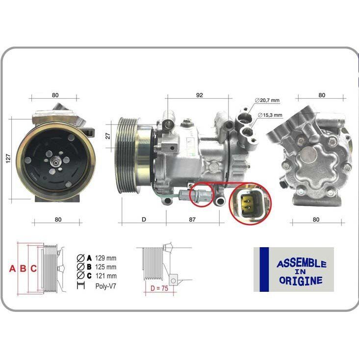 GUA KLİMA KOMPRESÖRÜ SIFIR ÜRÜN RENAULT CLIO III 04 12 KANGOO II 08 MODUS 04 MICRA III 03 10 QASHQAI J10 06 13 1.5DCI K9K 12V 6 KANAL 125MM -MERCEDES CITAN W415 12 (8200578856)