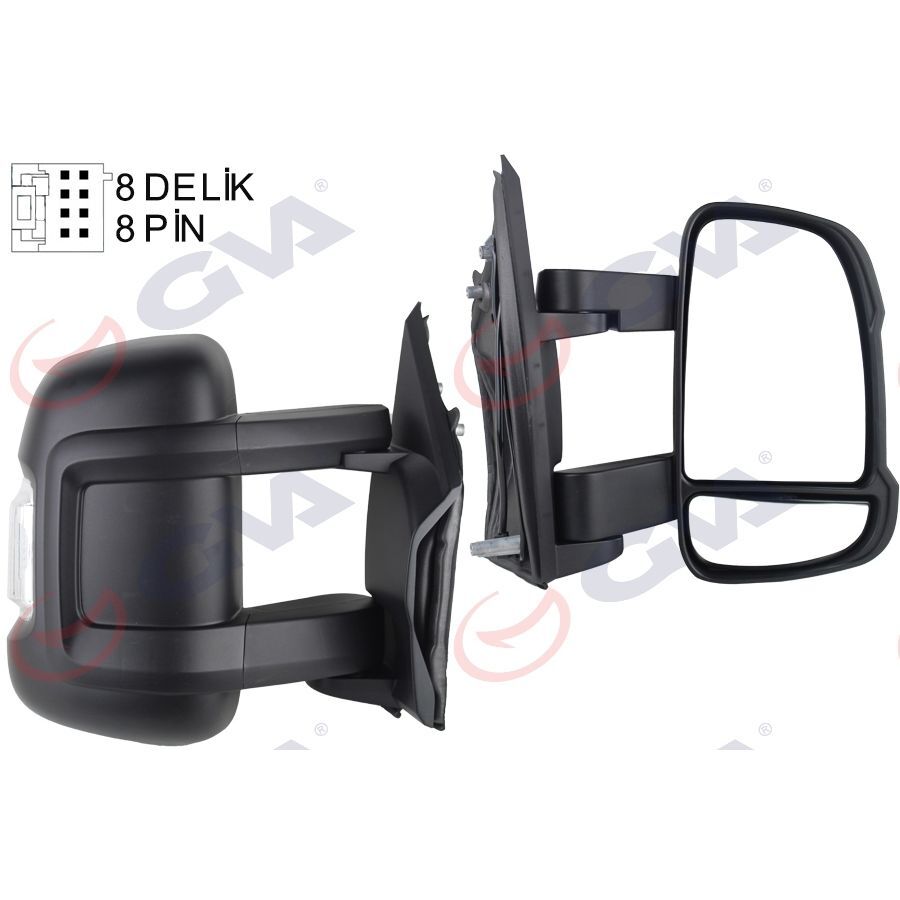 GVA DIŞ DİKİZ AYNASI SAĞ DUCATO-BOXER-JUMPER 06> ELEKTRİKLİ ISITMALI SİNYALLİ ORTA UZUN KOL KONVEKS 8 FİŞ VM-6202EHR (1635194180)