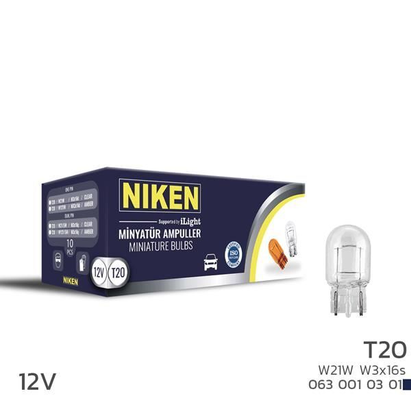 NIKEN NIKEN T20 DİPSIZ AMPUL 93 W21W W3X16S 12V 10LU