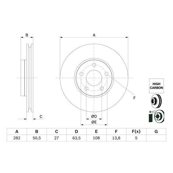 BOSCH ON FREN DISK AYNA FOCUS IV 17> (2305503)