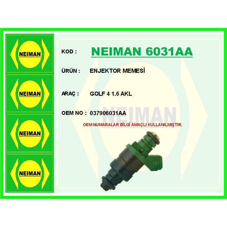 BESCHER ENJEKTOR MEMESİ GOLF 4 1.6 AKL (037906031AA)