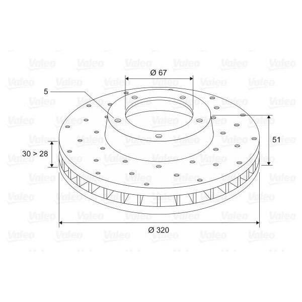 VALEO FREN DISKI ON MERCEDES W176 W246 C117 X117 X156 (A2464212712)