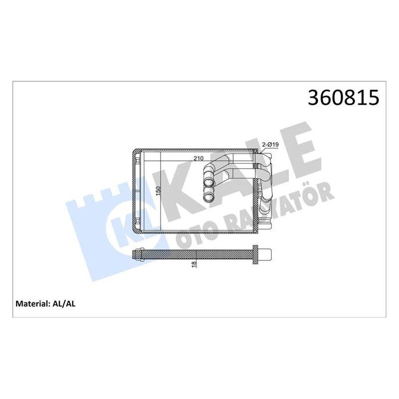 KALE RADYATOR KALORİFER RADYATÖRÜ HYUNDAI MATRIX 1.5L CRDI 01- 1.6L G4ED 01-10 - ALEMİNYUM (9713817000)