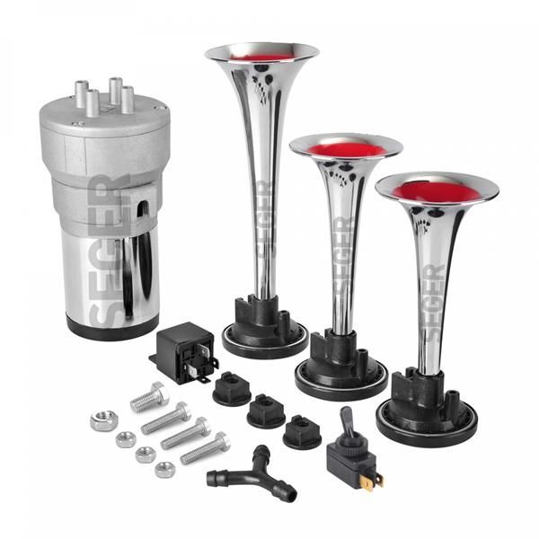 SEGER KORNA KOMPRESÖRLÜ ÜÇ PLASTİK BORULU 12V KROM RENKLİ