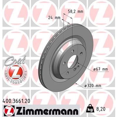 ZIMMERMANN FREN DISKI ARKA MERCEDES AMG W221 C216 W222 R230 (A2214231012)