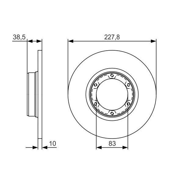 BOSCH ÖN FREN AYNASI R12 -TOROS R5 75/85 228X10X6DL (7700502515)