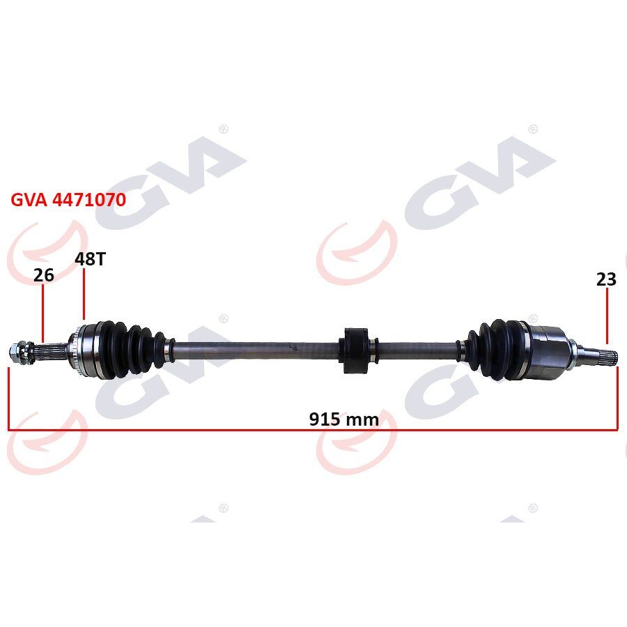 GVA KOMPLE AKS SAĞ TOYOTA COROLLA 1.4L 1.6L 4ZZ-FE 3ZZ-FE ZZE120 ZZE121 VVTI 02-06 ABS LI 26X23 - ABS 48 DIŞ KOMPLE BOY 915MM (4341002240)