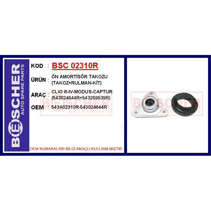 BESCHER ÖN AMORTİSÖR TAKOZU TAKOZ RULMAN-KİT CLIO III 05>12 CLIO IV 12> MODUS 05> CAPTUR 12> 543024644R 5 43259539R (543A02310R)
