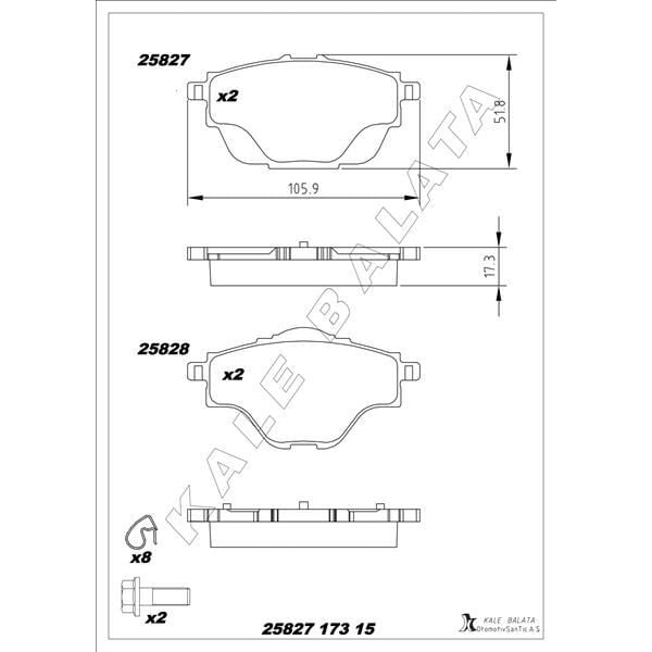 KALE BALATA ARKA FREN BALATASI ASTRA L-GRANDLAND-C4 GRAND/SPACETOURER-C5 AIRCROSS-P508-P5008-P308-P3008-DS4-DS7 290MM (1609000980)