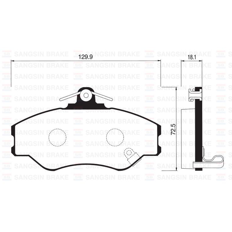 SANGSIN ÖN FREN BALATA HYUNDAI H100 2.5L D4BA 4D55 4D56 PANELVAN 94-05 (5810143A00)