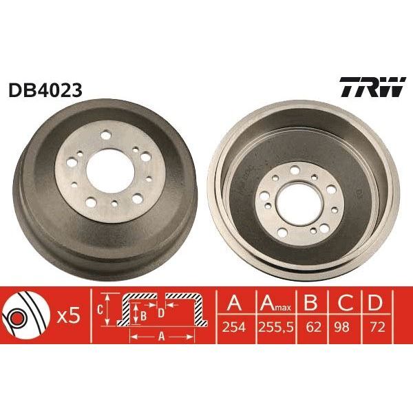 TRW ARKA FREN KAMPANASI DUCATO-BOXER-JUMPER 82-06 10Q-14Q-18Q 254X98 (1313675080)