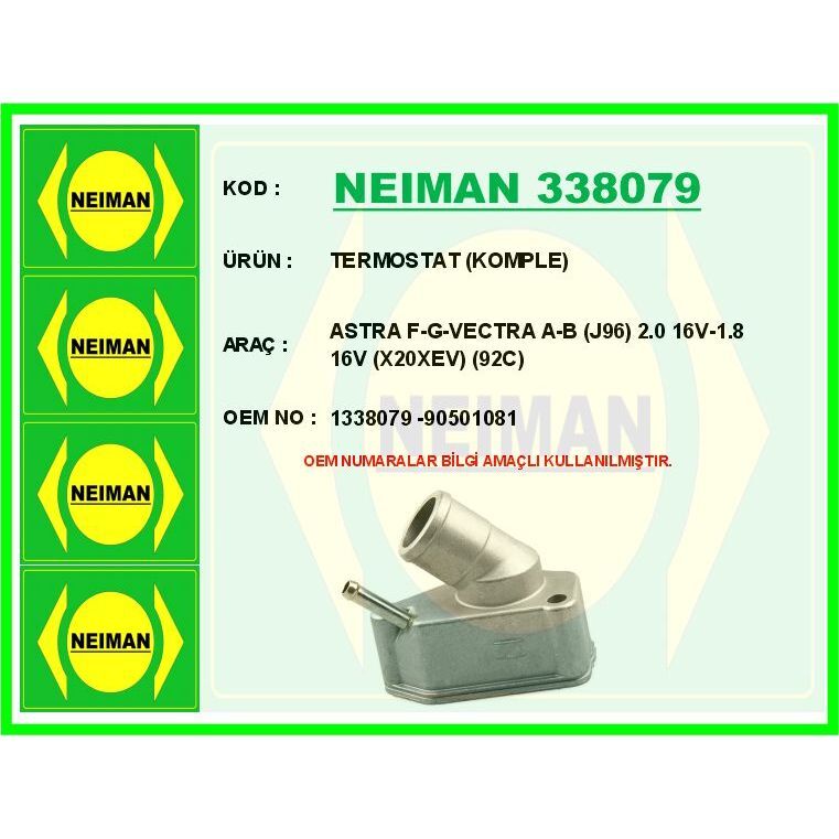BESCHER TERMOSTAT KOMPLE ASTRA F-G-VECTRA A-B J96 2.0 16V-1.8 16V X20XEV 92C (1338079)
