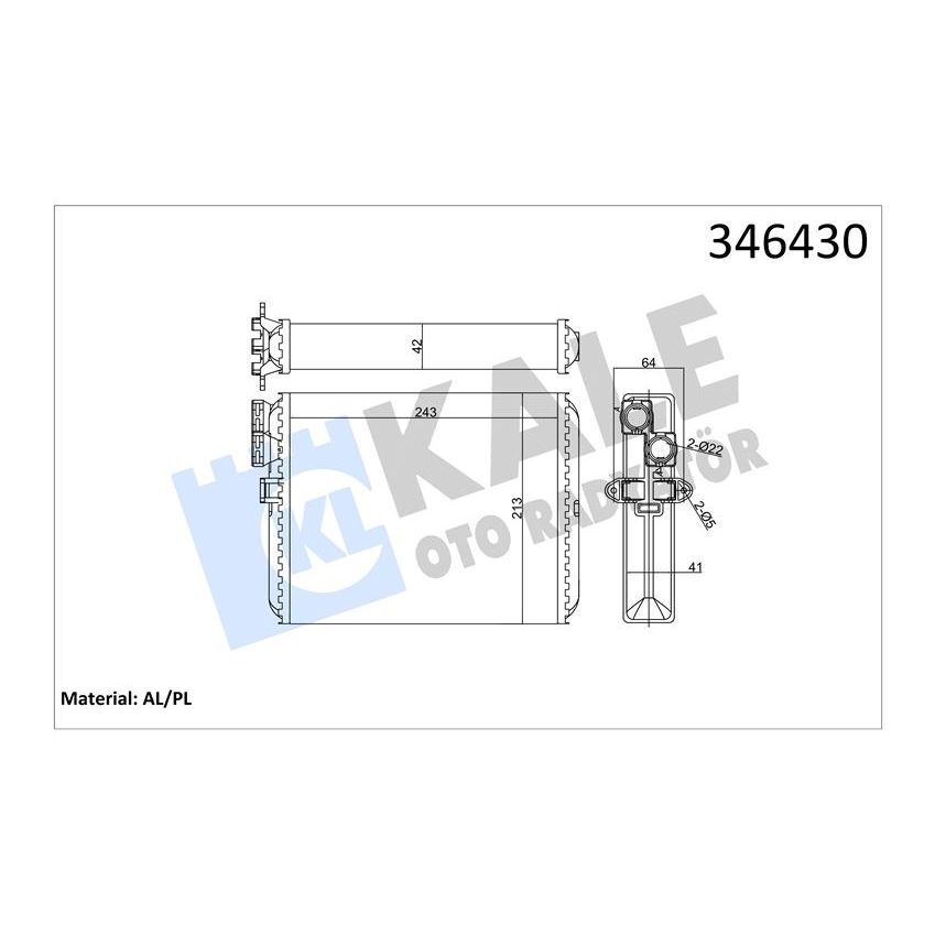 KALE RADYATOR KALORİFER RADYATÖRÜ VOLVOS60 2.0T 2.4 01 > S80 98-06 V70 00 > XC70 00>> XC90 02 > 812328 (9171503)