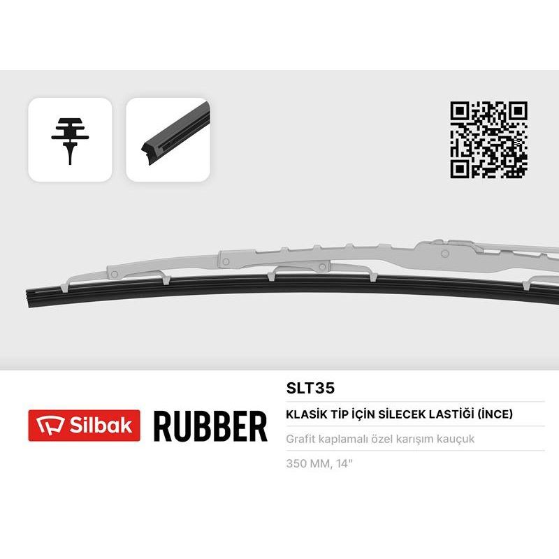 SILBAK SİLECEK LASTİĞİ 350MM TEL TAKILAN
