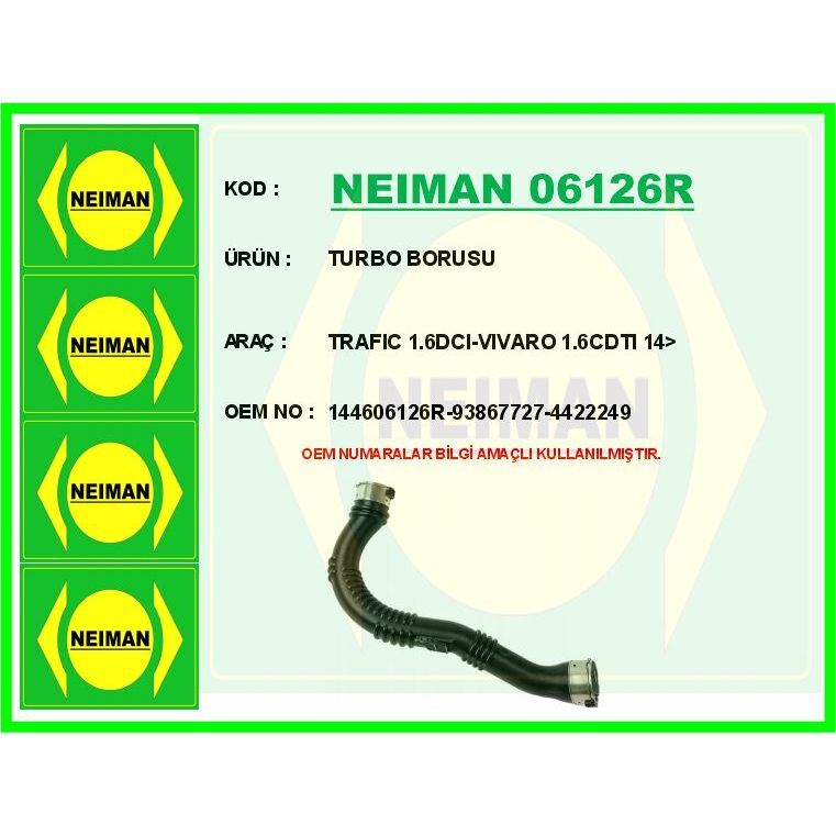 BESCHER TURBO BORUSU TRAFIC 1.6DCI-VIVARO 1.6CDTI 14> (144606126R)