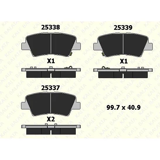 KALE BALATA ARKA FREN BALATA HYUNDAI I20 1.2L G4LA 15-20 1.4L G4LC 15-18 1.4L D4FC CRDI 15-18 / ELANTRA 1.6L D4FB G4FG 16-> / KIA SOUL 1.6L D4FB 14-> / SPORTAGE 1.6L G4FD G4FJ T-GDI 15-> 1.6L D4FE 18-> DELIKLI (58302C8A30)