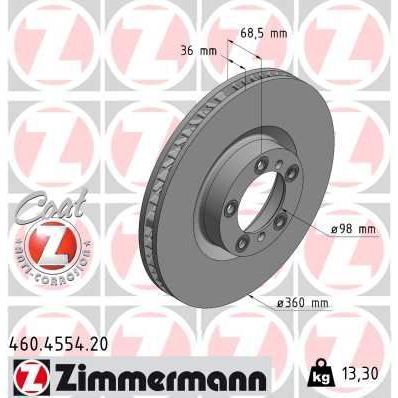 ZIMMERMANN FREN DISKI ON SAG PORSCHE CAYENNE 9YA 17 PANAMERA 971 16 360 MM - 36MM (9J1615302A)