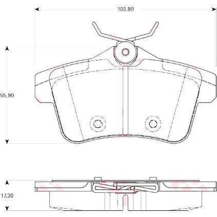 SANGSIN ARKA FREN BALATASI PEUGEOT P3008 09>16 P5008 09>17 P508 10>18 P308 GTI-RZC 10>14 CITROEN C4 09>16 DS4-DS5 11>15 (1608681680)