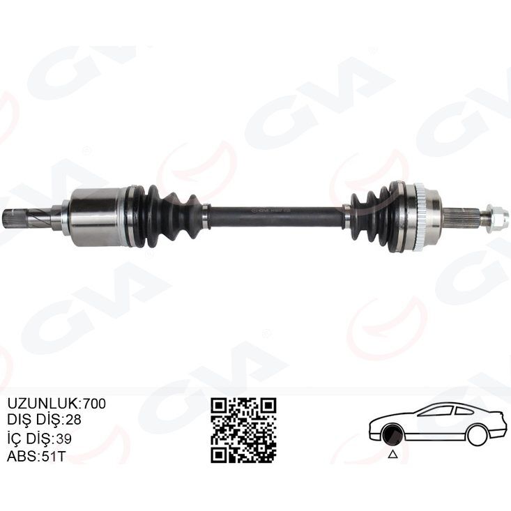 GVA ÖN AKS SOL RENAULT MASTER II FD 2.5 DCI ABSLI 51 DIS 28X39 06-10 (8200414939)