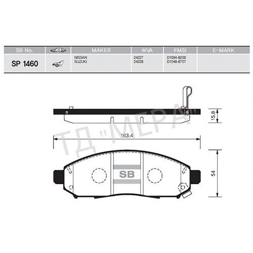 SANGSIN FREN BALATASI ÖN RENAULT KOLEOS 08 NISSAN NAVARA 2.5L YD25DDTI D40 4X2 4X4 10- / PATHFINDER 2.5L YD25DDTI DCI R51 17MM (410603072R)