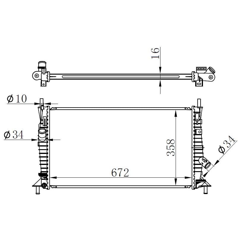 ORIS RADYATÖR BRAZİNG FOCUS II 04-12 CMAX 1.6Tİ 1.8 2.0 05-07-10 VOLVO S40 1.6 1.8 2.0 C30 C70 V50 (30665934)
