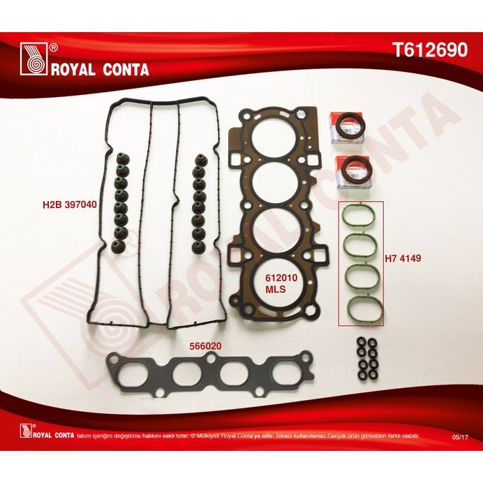 ROYAL ÜST TAKIM CONTA CORTECO KEÇELİ S LASTİKLİ SKC .FIESTA VI 1.4 16V 97HP 10/08 > (8A6G6008)