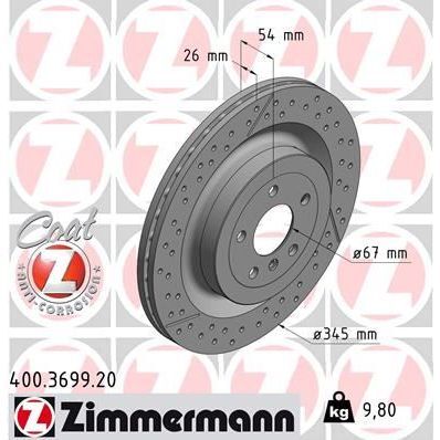 ZIMMERMANN FREN DISKI ARKA MERCEDES X166 W166 C292 (A1664230512)