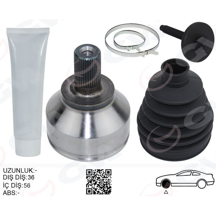 GVA ÖN AKS KAFASI DIŞ SAĞ-SOL FOCUS II 03>11 C MAX 2.0TDCI 03>10 VOLVO S40 II 07>10 V50 07>10 T5 (36000561)