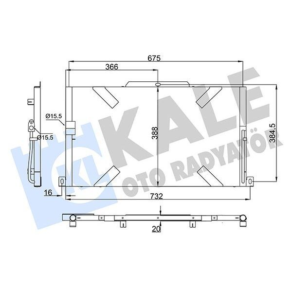 KALE RADYATOR KLIMA RADYATORU DT244 DT224 DEFENDER L316 07 16 (JRB000051)