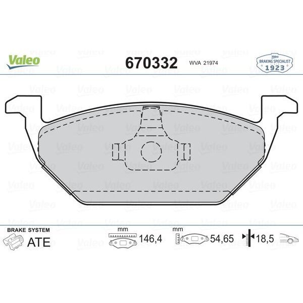 VALEO GDB1357 ÖN BALATA GOLF IV BORA 97-6.05 POLO 99 OCTAVIA 97 LEON TOLEDO 99-06 IBIZA 02 AUDI (1J0698151A)