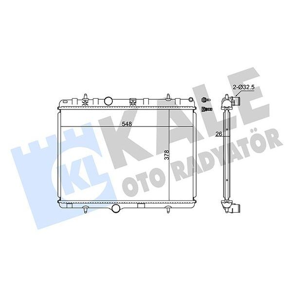 KALE RADYATOR RADYATÖR C3 02 C2 03 207 07 1.4-1.6 16V-1.6HDI AC MEK AL/PL/BRZ 378X548X26 (1330.P8)