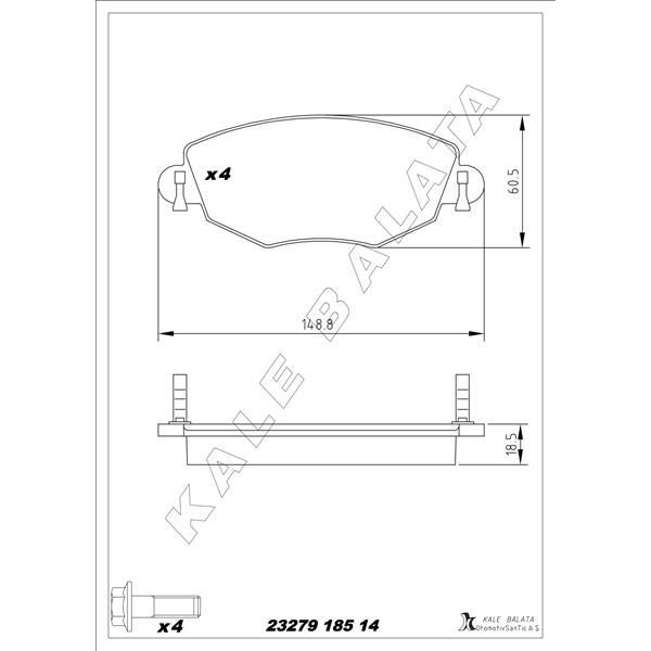 KALE BALATA ON FREN BALATASI MONDEO III 00>07 JAGUAR X TYPE 04>09 (1S712K021AC)