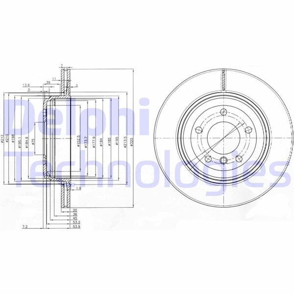 DELPHI FREN DISKI ARKA BMW E60 E61 E63 E64 (34216753215)