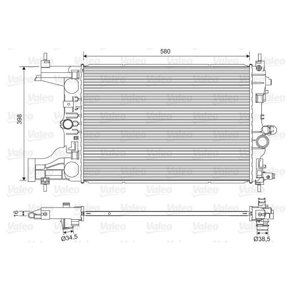 VALEO RADYATÖR OTOMATİK ASTRA J-ZAFIRA TOURER C-CRUZE 1.4-1.6 AL/PL/BRZ 580X398X16 (1300299)