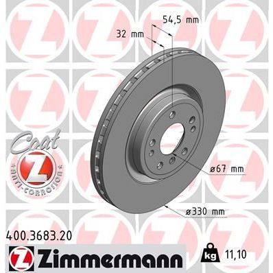 ZIMMERMANN FREN DISKI ON 4-MATIC MERCEDES W166 C292 W251 (A1664211300)