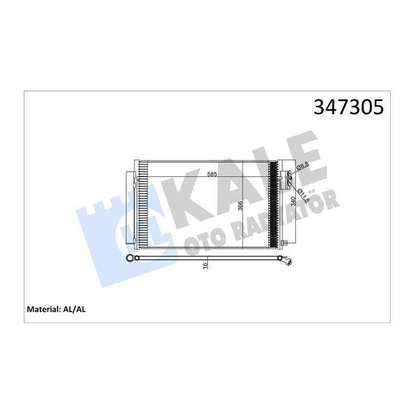 KALE RADYATOR KLİMA RADYATÖRÜ KONDANSER FIAT 500L 12 EGEA 16 1.4 (51887906)