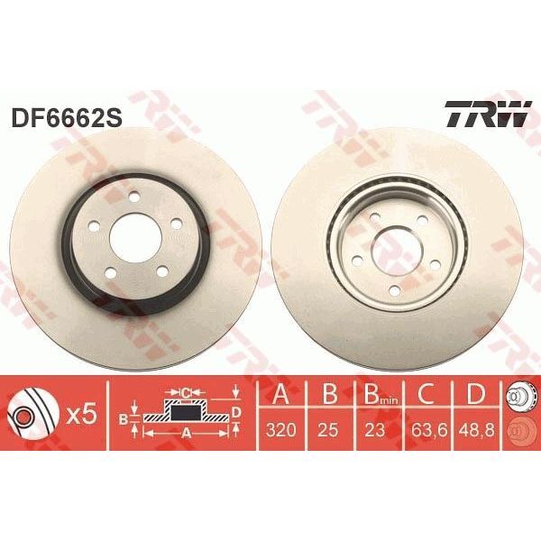TRW ON FREN AYNASI CONNECT 12 FOCUS III 11 15 KUGA 12 14 VOLVO V40 T2-T3-T4-T5 C30 06 12 C70 II 07 12 S40 II 05 12 V50 04 (1829608)