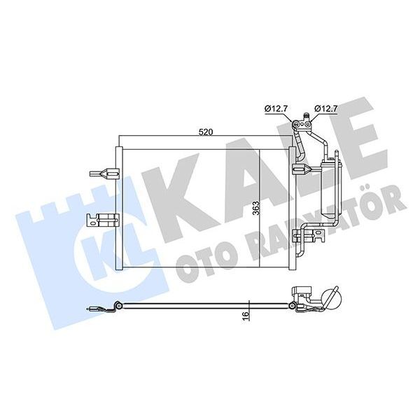 KALE RADYATOR KLİMA RADYATÖRÜ OPEL MERIVA A MPV 1.6 1.4 16V 1.7 DTI 1.8 03-10 KURUTUCU İLE BRAZING AL-AL 520X363X16 (13128931)