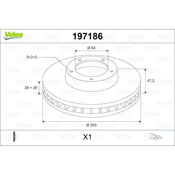 VALEO ÖN FREN DİSKİ HAVA KANALLI HONDA CR-V 2.0L R20A2 RE5 06-12 / 2.2L N22A CTDI RE6 DIZEL 06- / 1.6L N16A2 RE6 İ-DTEC DIZEL 4X2 13- 293 ÇAP X 5 BIJON - ADET DISK FIYATIDIR (45251SWAA00)