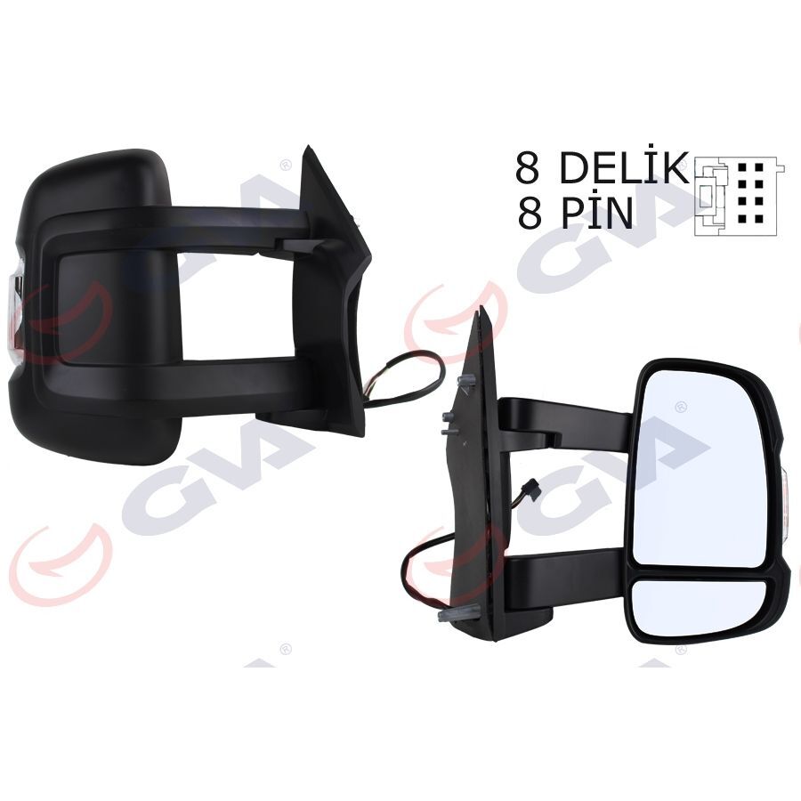 GVA DIŞ DİKİZ AYNASI SAĞ DUCATO-BOXER-JUMPER 06> ELEKTRİKLİ ISITMALI SİNYALLİ UZUN KOL KONVEKS 8 FİŞ VM-6203NEHR (1635685780)