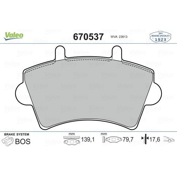 VALEO ÖN BALATA MASTER MOVANO II III 01 > NISSAN INTERSTAR 02> 402993 (4106000QAD)