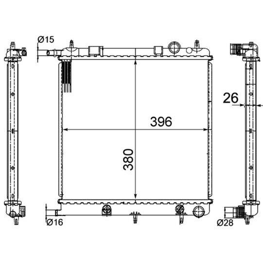 MAHLE RADYATÖR BRAZİNG C3 04/02>207 02/06>1007 04/05> KLİMASIZ MEK (1330.C0)
