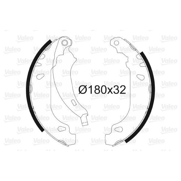 VALEO ARKA PABUÇ BALATA P206 1.4İ 1.6İ 1.4HDİ 1.9D 98 >02 > 206 1.4 1.4HDİ 09 > ABS SİZ ARAÇLAR 180X32 (4241.K5)