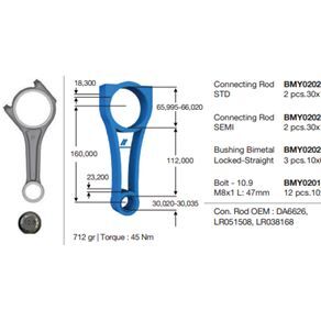 BMY PISTON KOLU L319 DISCO IV L320 L494 L405 SPORT 3.0 SDV6 (DA6626LR051508LR038168)