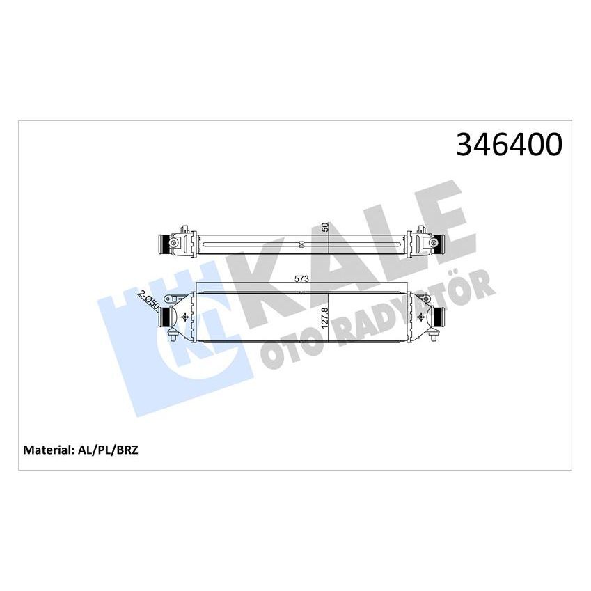 KALE RADYATOR TURBO RADYATÖRÜ INTERCOOLER BRAVO 07>PUNTO 1.4TJET-1.6DMTJ-1.9 DMTJ 05> 199A8.000 572X127X50 (51783791)