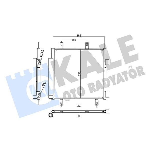 KALE RADYATOR KLİMA RADYATÖRÜ KONDENSERİ P107 05 14 1.0İ 12V-1.4HDİ 05 C1 1.0İ 12V-1.4HDİ 05 AL/AL (6455.EE)
